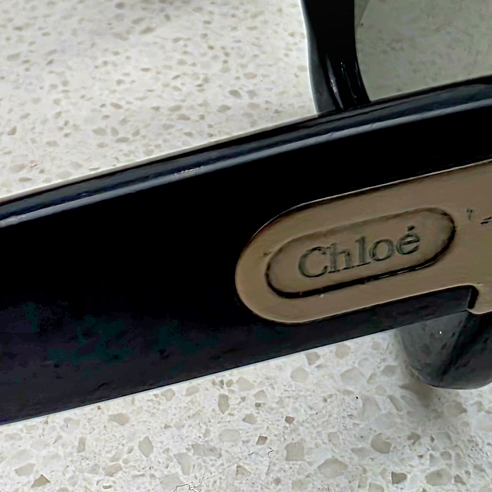 Chloe Black Rectangular Sunglasses - image 2